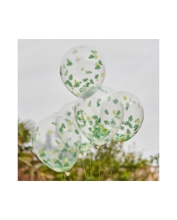 Globos Latex Con Confeti Hojas Jungla ***OFERTA DTO NO ACUMULABLE